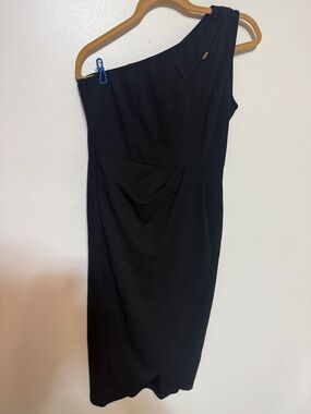 Women's One-Shoulder Black Sheath Dress Black Pretty Garden NWT